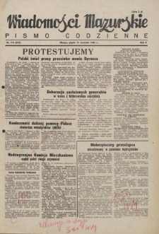 Wiadomości Mazurskie : pismo codzienne. 1946 (R. 2), nr 211 (222)