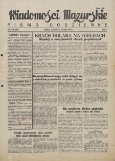 Wiadomości Mazurskie : pismo codzienne. 1946 (R. 2), nr 213 (224)