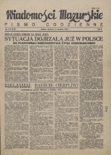 Wiadomości Mazurskie : pismo codzienne. 1946 (R. 2), nr 219 (230)