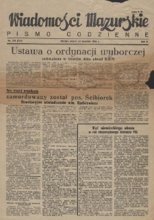 Wiadomości Mazurskie : pismo codzienne. 1946 (R. 2), nr 220 (231)