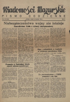 Wiadomości Mazurskie : pismo codzienne. 1946 (R. 2), nr 221 (232)
