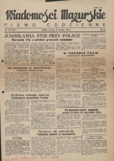 Wiadomości Mazurskie : pismo codzienne. 1946 (R. 2), nr 222 (233)