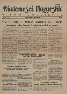 Wiadomości Mazurskie : pismo codzienne. 1946 (R. 2), nr 223 (234)