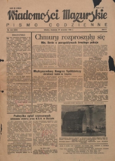 Wiadomości Mazurskie : pismo codzienne. 1946 (R. 2), nr 225 (236)