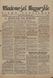 Wiadomości Mazurskie : pismo codzienne. 1946 (R. 2), nr 228 (239)