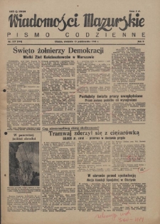 Wiadomości Mazurskie : pismo codzienne. 1946 (R. 2), nr 237 (248)