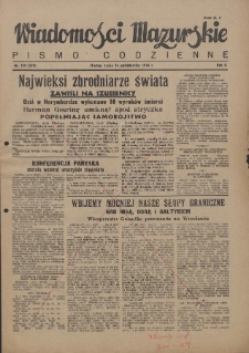 Wiadomości Mazurskie : pismo codzienne. 1946 (R. 2), nr 239 (250)