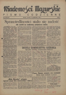 Wiadomości Mazurskie : pismo codzienne. 1946 (R. 2), nr 240 (251)