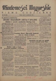 Wiadomości Mazurskie : pismo codzienne. 1946 (R. 2), nr 241 (252)