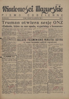 Wiadomości Mazurskie : pismo codzienne. 1946 (R. 2), nr 246 (257)