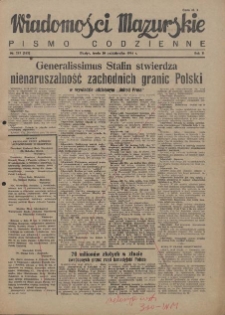 Wiadomości Mazurskie : pismo codzienne. 1946 (R. 2), nr 251 (262)
