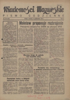 Wiadomości Mazurskie : pismo codzienne. 1946 (R. 2), nr 252 (263)
