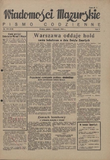 Wiadomości Mazurskie : pismo codzienne. 1946 (R. 2), nr 253 (264)