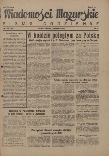 Wiadomości Mazurskie : pismo codzienne. 1946 (R. 2), nr 254 (265)