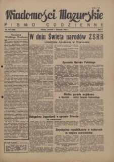 Wiadomości Mazurskie : pismo codzienne. 1946 (R. 2), nr 257 (268)