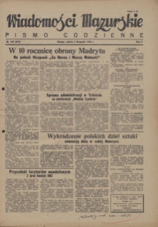 Wiadomości Mazurskie : pismo codzienne. 1946 (R. 2), nr 259 (270)