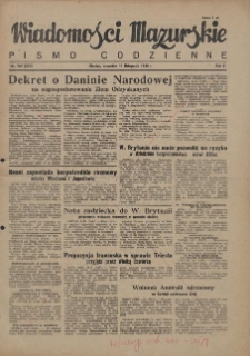 Wiadomości Mazurskie : pismo codzienne. 1946 (R. 2), nr 263 (274)