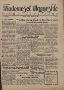 Wiadomości Mazurskie : pismo codzienne. 1946 (R. 2), nr 266 (277)
