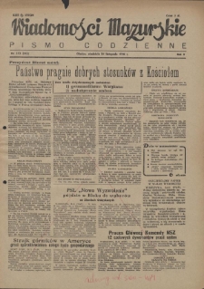 Wiadomości Mazurskie : pismo codzienne. 1946 (R. 2), nr 272 (283)