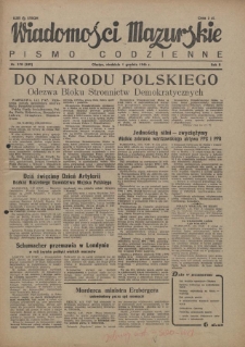 Wiadomości Mazurskie : pismo codzienne. 1946 (R. 2), nr 278 (289)