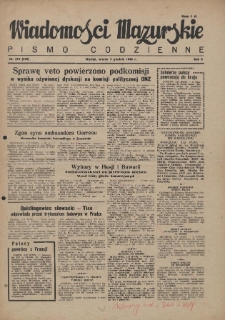 Wiadomości Mazurskie : pismo codzienne. 1946 (R. 2), nr 279 (290)
