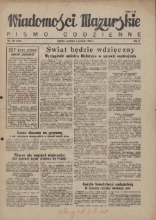 Wiadomości Mazurskie : pismo codzienne. 1946 (R. 2), nr 281 (292)