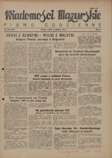 Wiadomości Mazurskie : pismo codzienne. 1946 (R. 2), nr 285 (296)