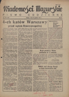 Wiadomości Mazurskie : pismo codzienne. 1946 (R. 2), nr 292 (303)