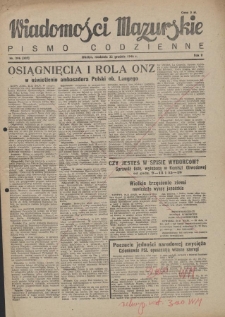 Wiadomości Mazurskie : pismo codzienne. 1946 (R. 2), nr 296 (307)
