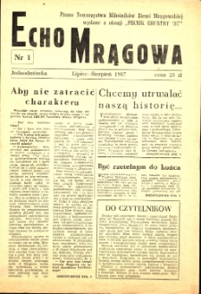 Echo Mrągowa, 1985, nr 1