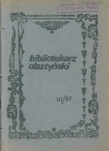 Bibliotekarz Olsztyński, 1987, nr 3