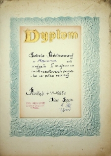 Dyplom dla Szkoły Podstawowej w Mariance
