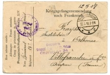 [Kartka-list z obozu jenieckiego w Pr. Holland, 1918 r.]