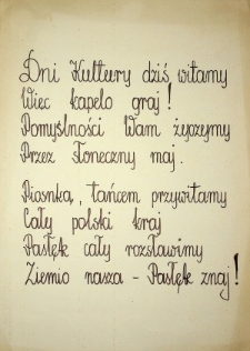 [Wiersz na Dni Kultury]