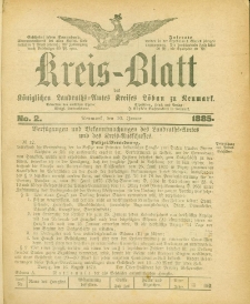 Kreis-Blatt des Königlichen Landraths-Amtes Kreises Löbau. z Neumark, 1885, nr 2