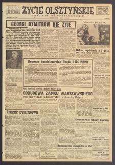 Życie Olsztyńskie : pismo ziemi warmińsko-mazurskiej, 1949, nr 181