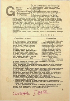 Gmina. Pismo Klubu Obywatelskiego "Samorządność" w Pasłęku nr 1, 1989 r.