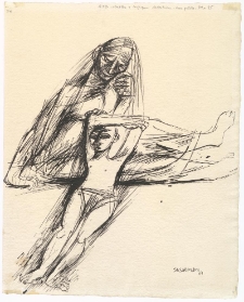 Matka z leżącym dzieckiem