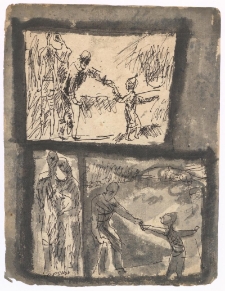 [Dziecko ciągnące dorosłego za rękę]