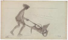 Z taczkami i jabłkiem