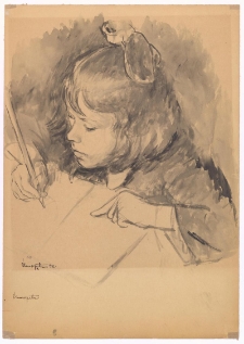 [Dziewczynka pisząca. 2]