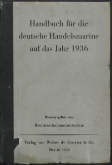 Handbuch für die Deutsche Handels-Marine auf das Jahr 1936