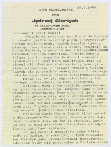 List Jędrzeja Giertycha do Jana Chłosty (1984). [4]