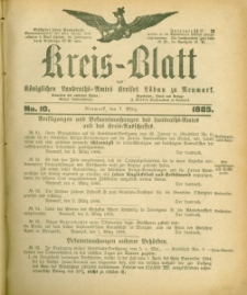 Kreis-Blatt des Königlichen Landraths-Amtes Kreises Löbau. z Neumark 1885, nr 10