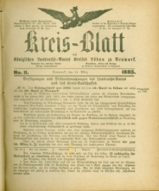Kreis-Blatt des Königlichen Landraths-Amtes Kreises Löbau. z Neumark 1885, nr 11