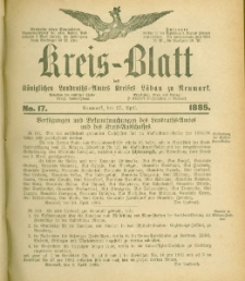 Kreis-Blatt des Königlichen Landraths-Amtes Kreises Löbau. z Neumark 1885, nr 17