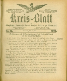 Kreis-Blatt des Königlichen Landraths-Amtes Kreises Löbau. z Neumark 1885, nr 19
