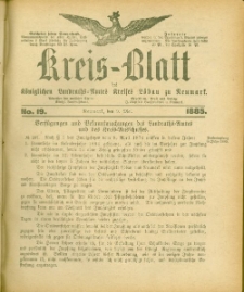 Kreis-Blatt des Königlichen Landraths-Amtes Kreises Löbau. z Neumark 1885, nr 19