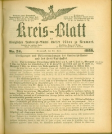 Kreis-Blatt des Königlichen Landraths-Amtes Kreises Löbau. z Neumark 1885, nr 24