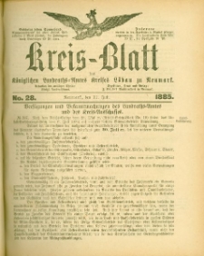 Kreis-Blatt des Königlichen Landraths-Amtes Kreises Löbau. z Neumark 1885, nr 28